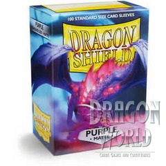 Standard Sleeves - Purple Matte - 100CT - Dragon Shield